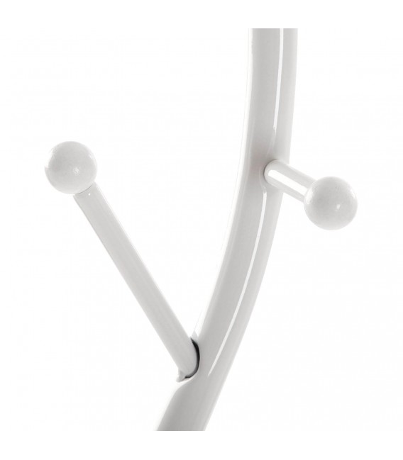 PERCHERO DE PIE 32 Ø SISAK METAL BLANCO MADERA NATURAL