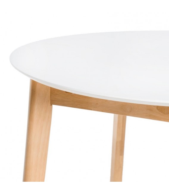 MESA DE COMEDOR EXT 100 Ø LIANA MADERA NATURAL Y BLANCO