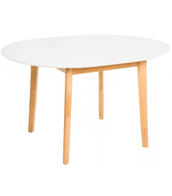 MESA DE COMEDOR EXT 100 Ø LIANA MADERA NATURAL Y BLANCO