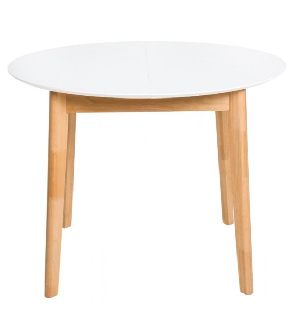 MESA DE COMEDOR EXT 100 Ø LIANA MADERA NATURAL Y BLANCO