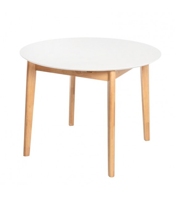 MESA DE COMEDOR EXT 100 Ø LIANA MADERA NATURAL Y BLANCO