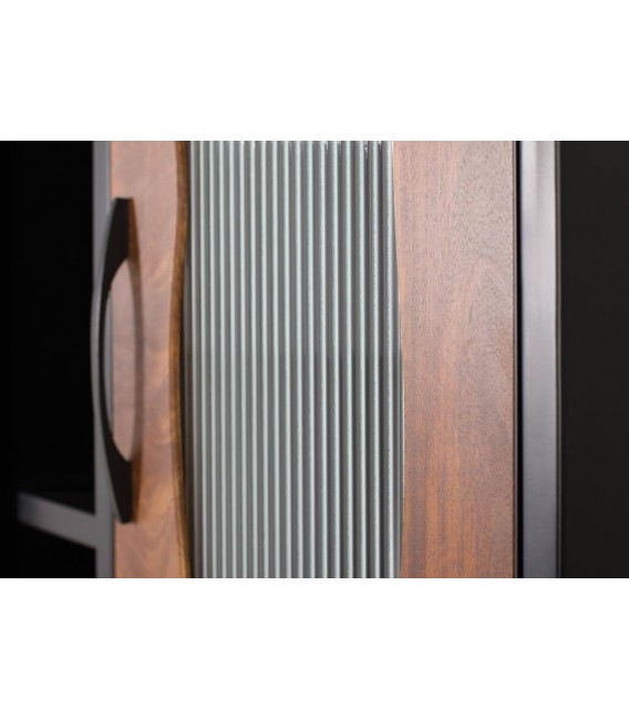 VITRINA 75 X 38 ULISES MADERA NATURAL METAL NEGRO