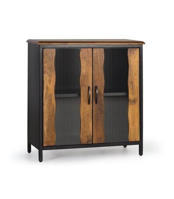 TAQUILLON 87 X 37 ULISES MADERA NATURAL METAL NEGRO