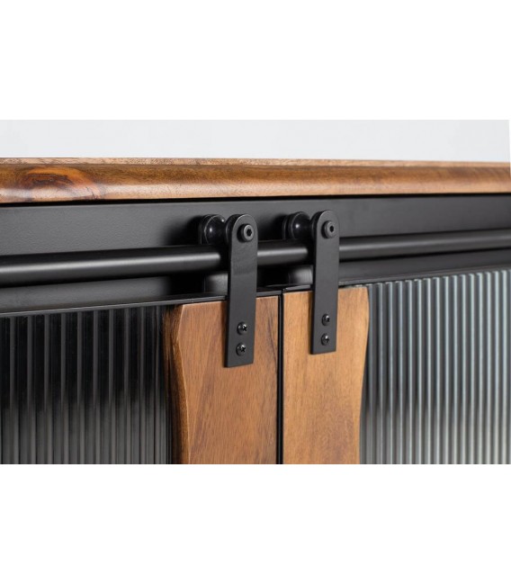 APARADOR 190 X 40 ULISES MADERA NATURAL METAL NEGRO