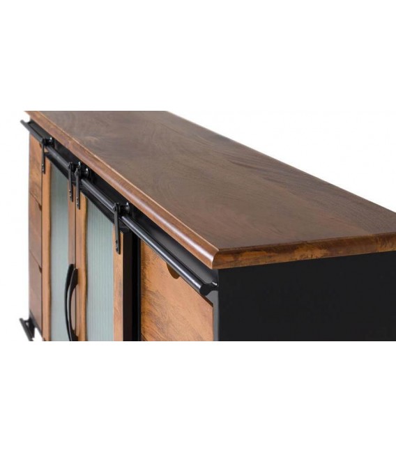 APARADOR 190 X 40 ULISES MADERA NATURAL METAL NEGRO