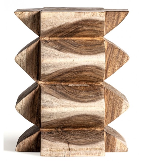 MESITA AUXILIAR 40 X 40 FITI ARTESANAL MADERA SUAR NATURAL
