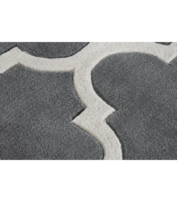 ALFOMBRA 160 X 230 MEZQUITA POLIESTER GRIS Y BLANCO