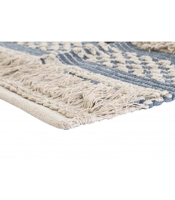 ALFOMBRA 160 X 230 YURTA ARTESANAL ALGODON AZUL