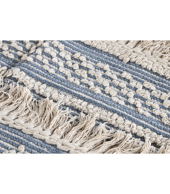 ALFOMBRA 160 X 230 YURTA ARTESANAL ALGODON AZUL