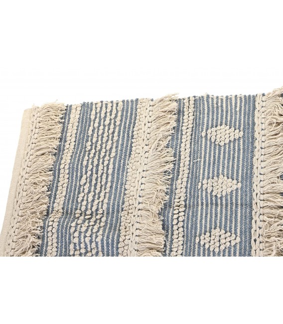 ALFOMBRA 160 X 230 YURTA ARTESANAL ALGODON AZUL