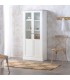 VITRINA 81 X 40 MIRLO MADERA NATURAL Y BLANCO 2 PUERTAS