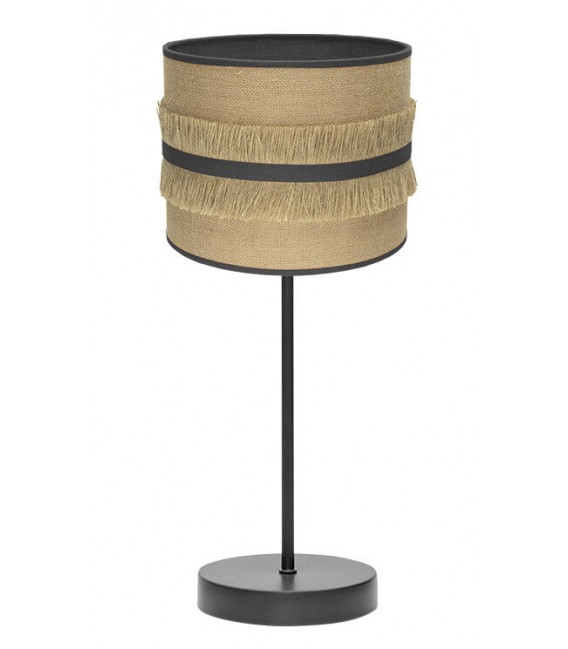 LAMPARA DE SOBREMESA 17 Ø NATALIA NEGRO Y TELA DE SACO