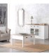 MESA DE CENTRO 80 X 80 MIRLO MADERA NATURAL Y BLANCO