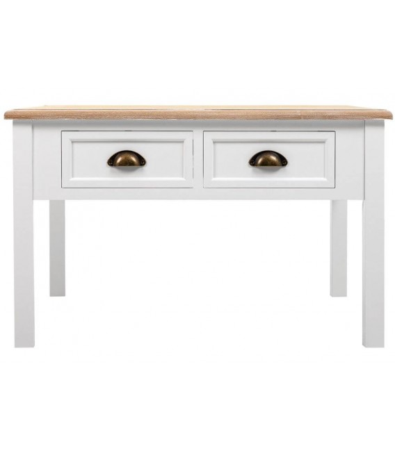 MESA DE CENTRO 80 X 80 MIRLO MADERA NATURAL Y BLANCO