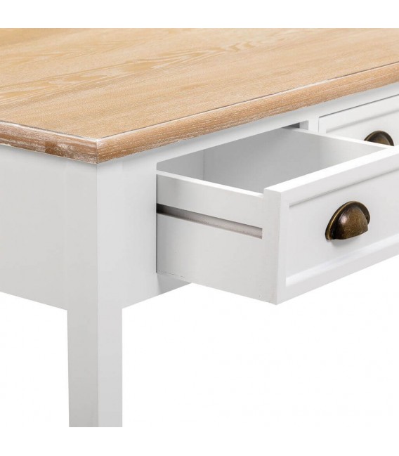 MESA DE CENTRO 80 X 80 MIRLO MADERA NATURAL Y BLANCO