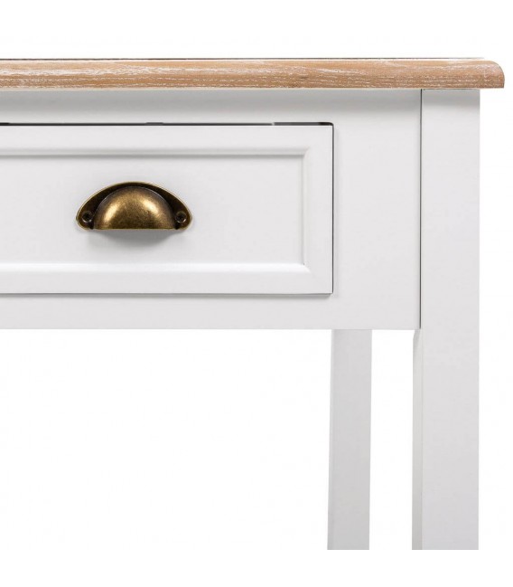 MESA DE CENTRO 80 X 80 MIRLO MADERA NATURAL Y BLANCO