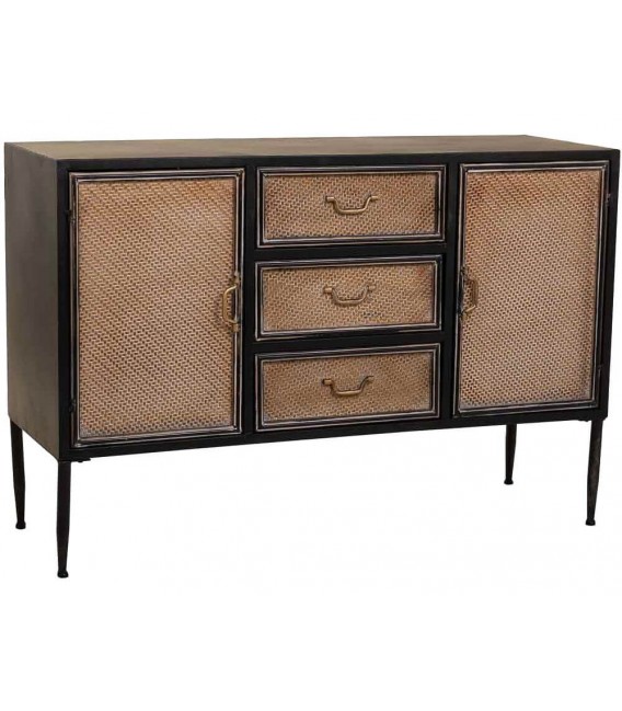 APARADOR 120 X 41 ALKA METAL NEGRO Y ORO VIEJO