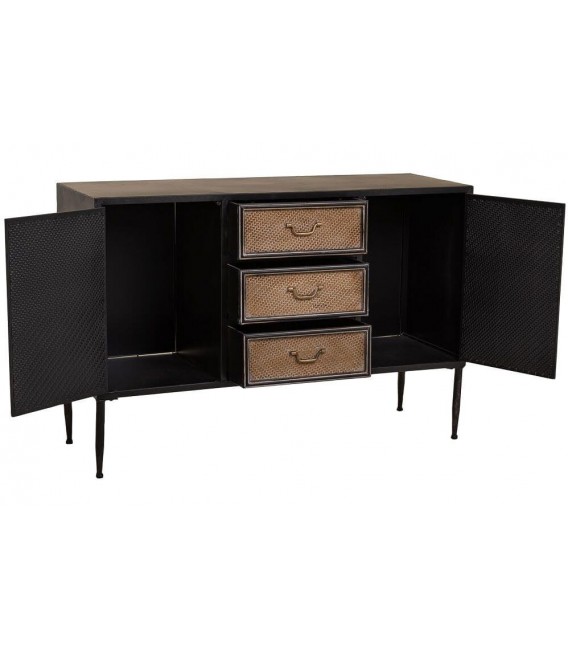 APARADOR 120 X 41 ALKA METAL NEGRO Y ORO VIEJO