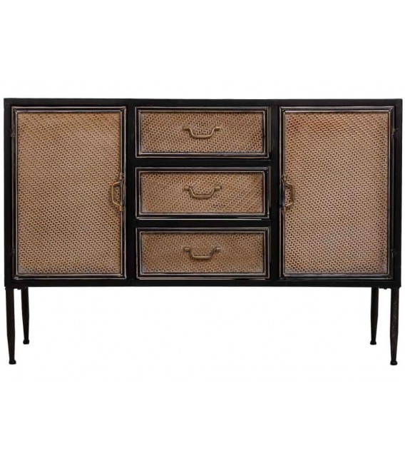 APARADOR 120 X 41 ALKA METAL NEGRO Y ORO VIEJO