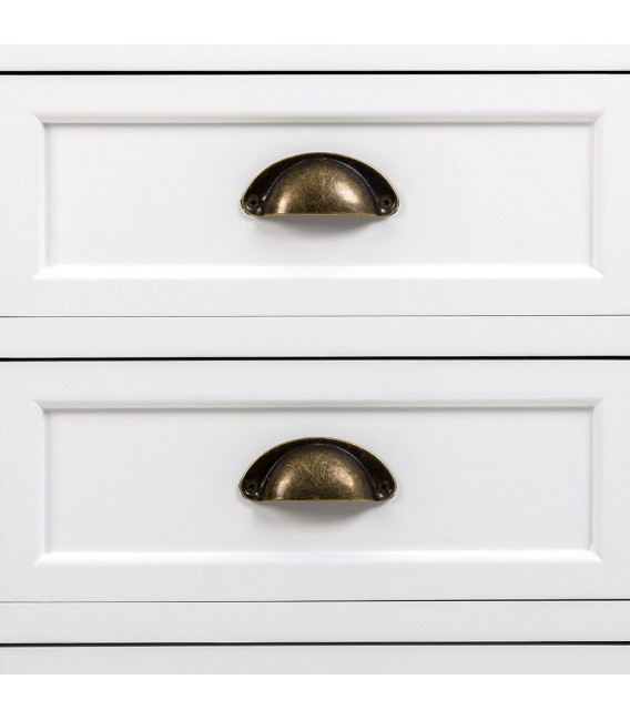 VITRINA 115 X 35 MIRLO MADERA NATURAL Y BLANCO 4 PUERTAS