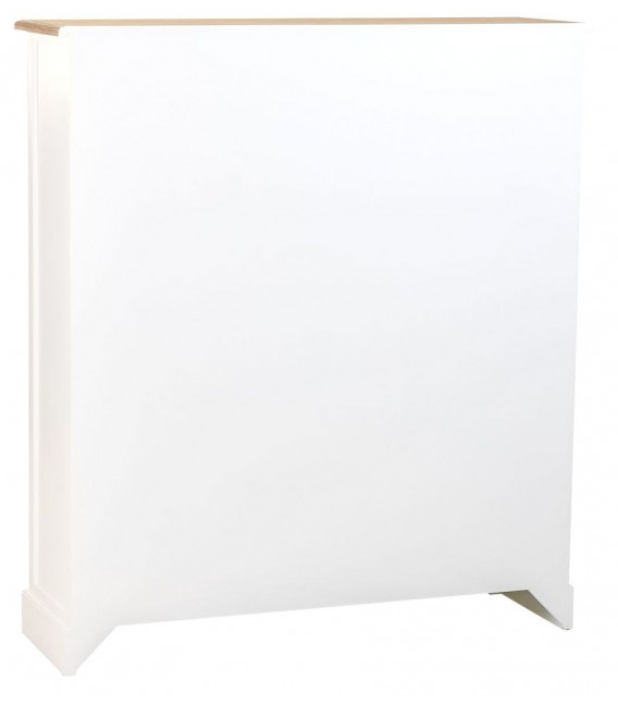 VITRINA 115 X 35 MIRLO MADERA NATURAL Y BLANCO 4 PUERTAS