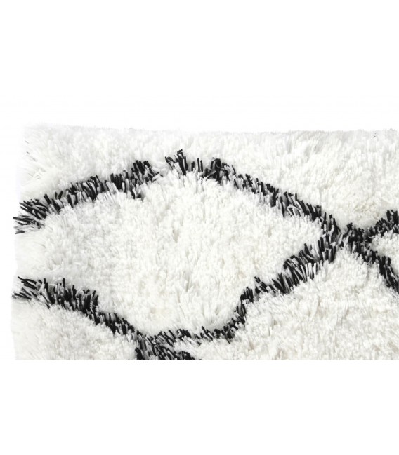 ALFOMBRA 120 X 180 ALTAMIRA POLIESTER  PELO BLANCA Y NEGRA
