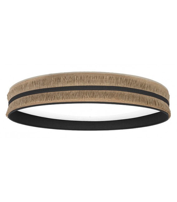 PLAFON 60 Ø NATALIA TELA DE SACO Y NEGRO LED INTEGRADO