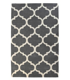 ALFOMBRA 180 X 120 MEZQUITA POLIESTER GRIS Y BLANCO