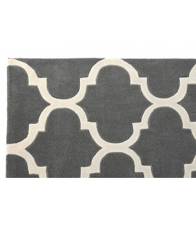 ALFOMBRA 180 X 120 MEZQUITA POLIESTER GRIS Y BLANCO