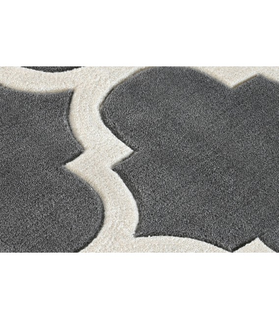 ALFOMBRA 180 X 120 MEZQUITA POLIESTER GRIS Y BLANCO