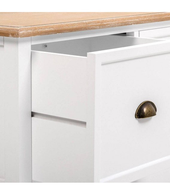 PERCHERO 92 X 40 MIRLO MADERA NATURAL Y BLANCO