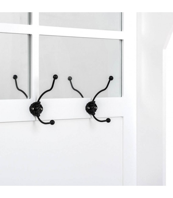 PERCHERO 92 X 40 MIRLO MADERA NATURAL Y BLANCO