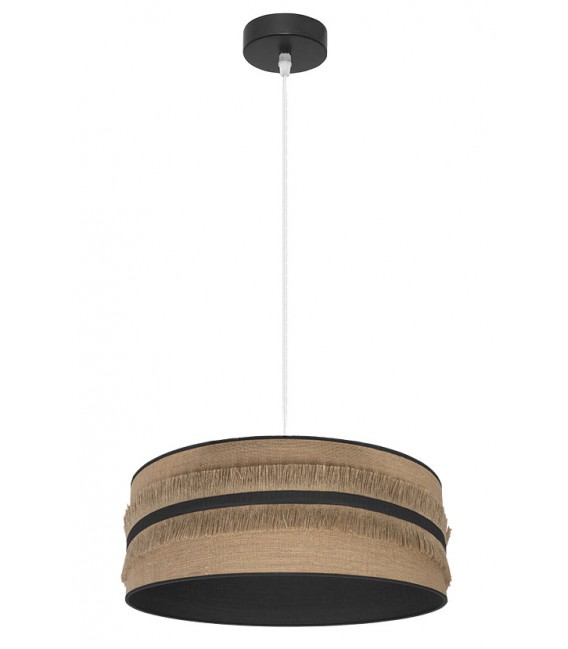 LAMPARA DE TECHO 40 Ø NATALIA NEGRO Y TELA DE SACO