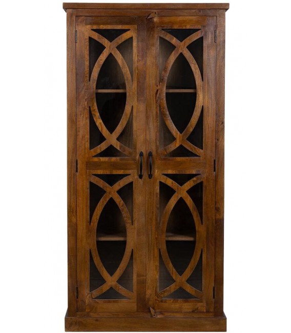 VITRINA 90 X 40 X 180 SEVILLA MADERA DE MANGO CRISTAL