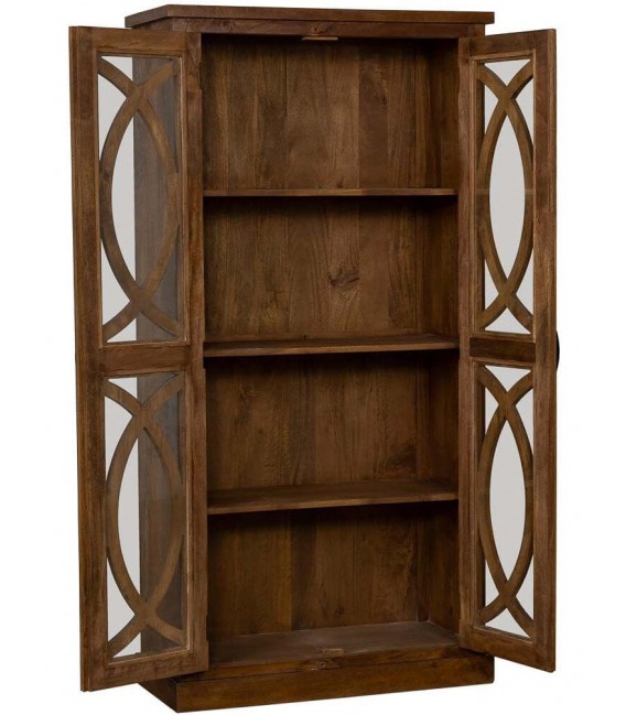 VITRINA 90 X 40 X 180 SEVILLA MADERA DE MANGO CRISTAL
