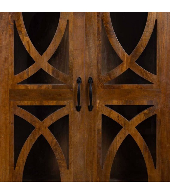VITRINA 90 X 40 X 180 SEVILLA MADERA DE MANGO CRISTAL