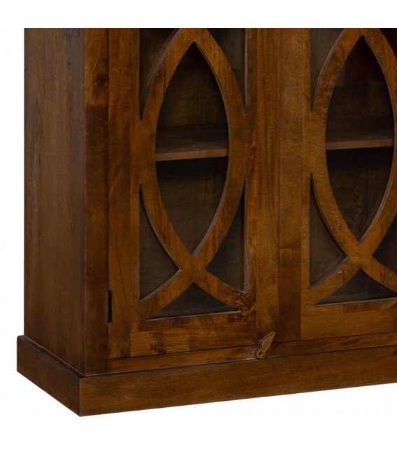 VITRINA 90 X 40 X 180 SEVILLA MADERA DE MANGO CRISTAL