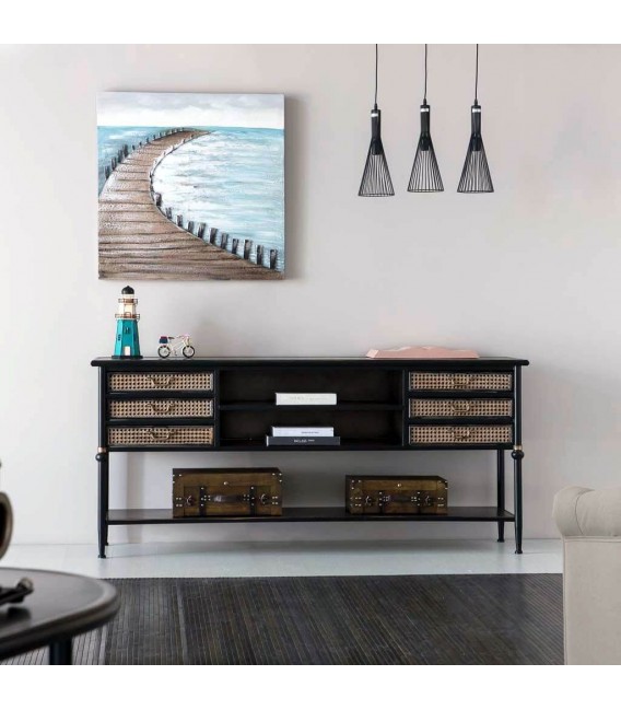 LAMPARA DE TECHO 58 X 17 ALKA CONOS METAL NEGRO