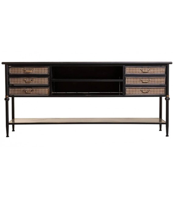 CONSOLA 185 X 45 ALKA METAL NEGRO Y ORO VIEJO