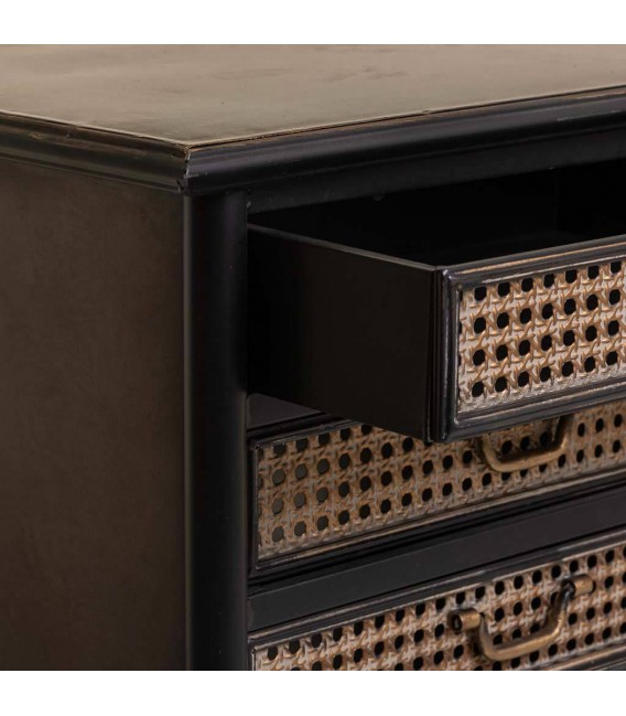 CONSOLA 185 X 45 ALKA METAL NEGRO Y ORO VIEJO