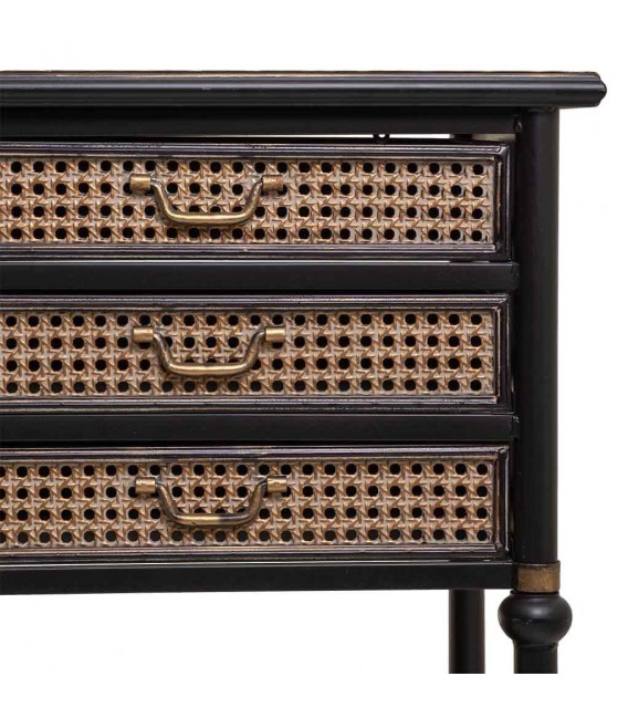 CONSOLA 185 X 45 ALKA METAL NEGRO Y ORO VIEJO