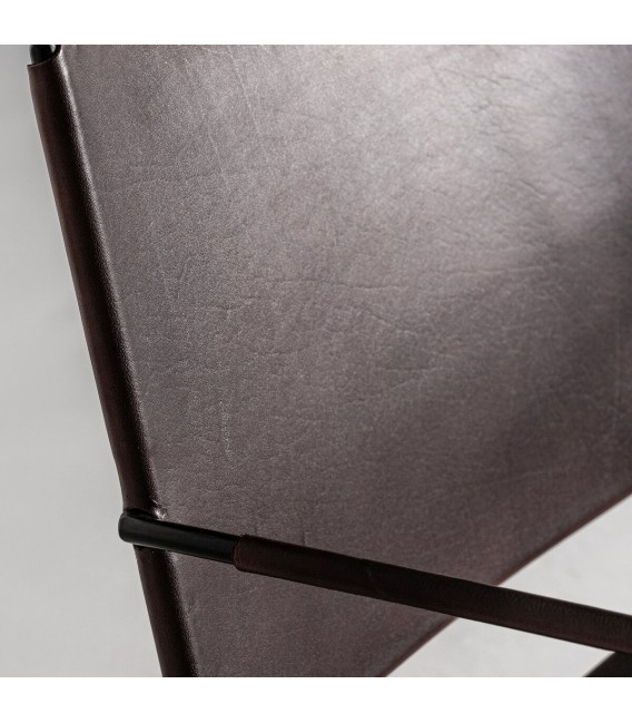 SILLON 62 X 68 ZELL METAL NEGRO PIEL MARRON