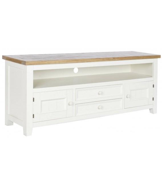 MUEBLE DE TV 135 X 35 RUFET MADERA PAULONIA NATURAL Y BLANCO