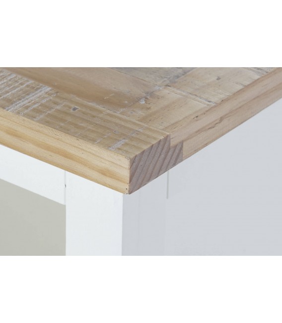 MUEBLE DE TV 135 X 35 RUFET MADERA PAULONIA NATURAL Y BLANCO