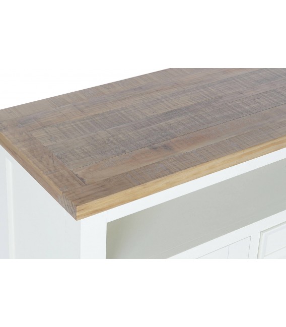 MUEBLE DE TV 135 X 35 RUFET MADERA PAULONIA NATURAL Y BLANCO