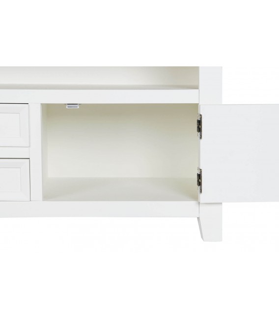 MUEBLE DE TV 135 X 35 RUFET MADERA PAULONIA NATURAL Y BLANCO