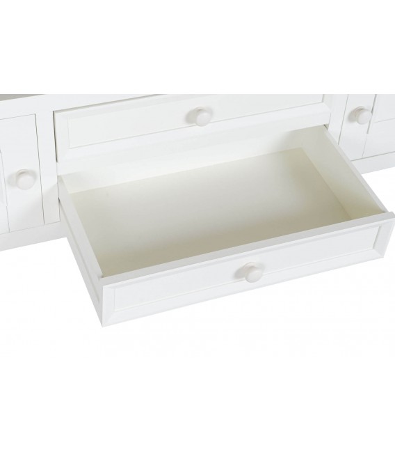 MUEBLE DE TV 135 X 35 RUFET MADERA PAULONIA NATURAL Y BLANCO