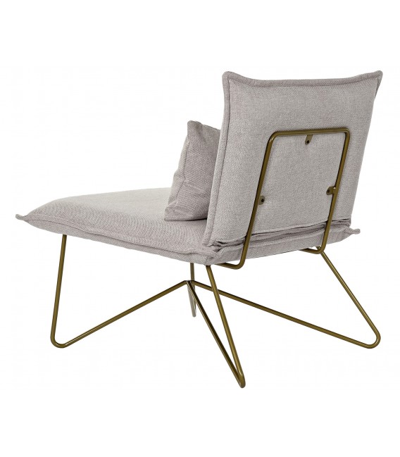 SILLON 66 X 78 ELIOT TELA BEIGE METAL ORO VIEJO