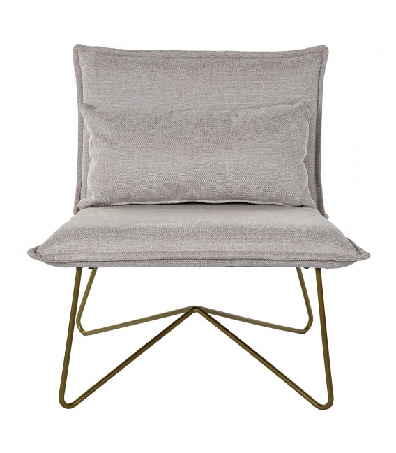 SILLON 66 X 78 ELIOT TELA BEIGE METAL ORO VIEJO