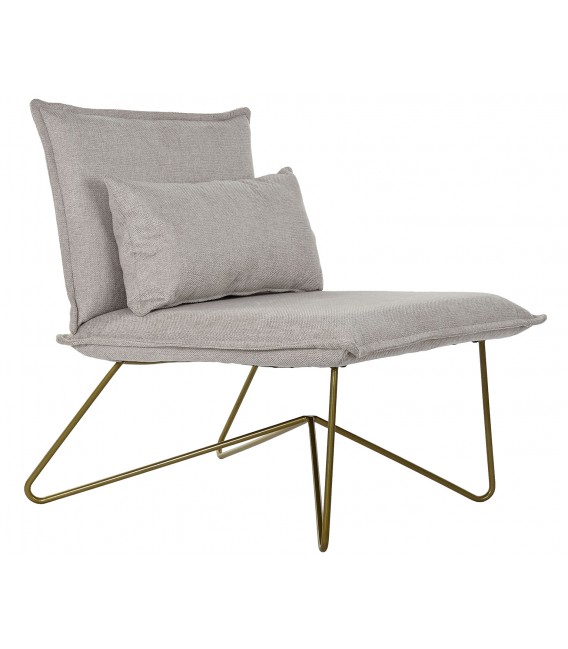 SILLON 66 X 78 ELIOT TELA BEIGE METAL ORO VIEJO